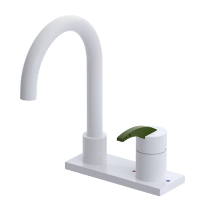 Rubinet 4" Centre Single Control Lav. Set. (less drain) White
