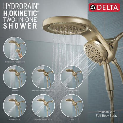 Delta HydroRain H2Okinetic 5-Setting Two-In-One Shower Head