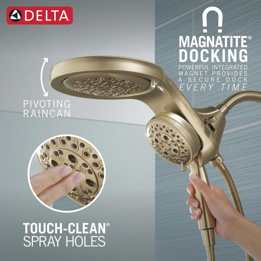 Delta HydroRain H2Okinetic 5-Setting Two-In-One Shower Head
