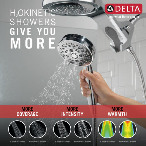 Delta HydroRain H2Okinetic 5-Setting Two-in-One Shower Head