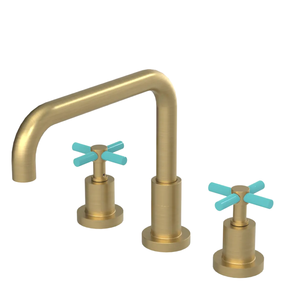 Rubinet Widespread Kitchen Set Satin Brass