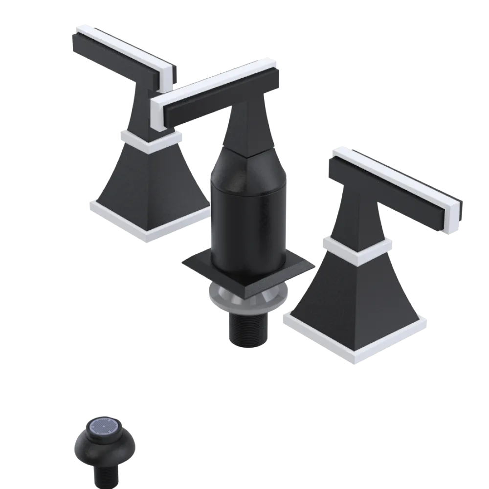 Rubinet Bidet Fitting with Spray, Diverter, and Vacum Breaker (Less Drain) Matt Black