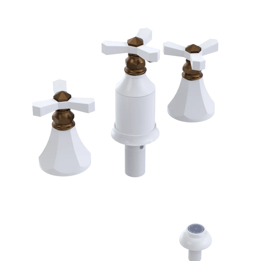 Rubinet Bidet Fitting with Spray, Diverter, and Vacum Breaker (Less Drain) White
