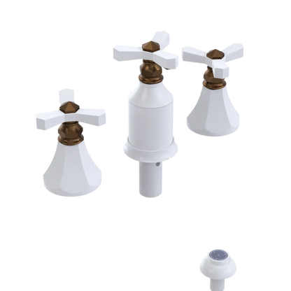 Rubinet Bidet Fitting with Spray, Diverter, and Vacum Breaker (Less Drain) White