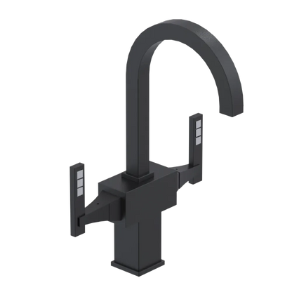 Rubinet Single Hole Dual Handle Lav. Set. (less drain) Matt Black