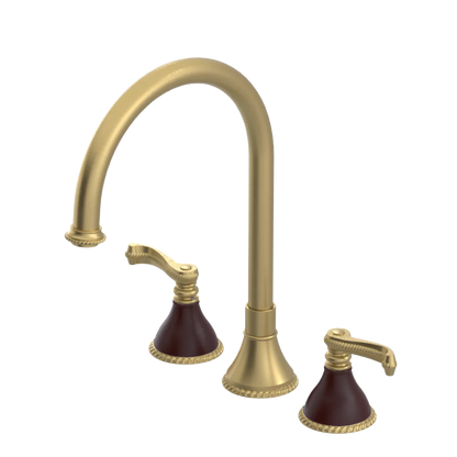 Rubinet Widespread Kitchen Set Satin Brass