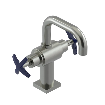 Rubinet Single Hole Dual Handle Lav. Set. with Genesis spout (less drain) Satin Nickel