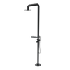 Rubinet Pressure Balance Outdoor Shower with Hand Held Shower & 10" Shower Head (with shelf) - 304 Stainless Steel Black