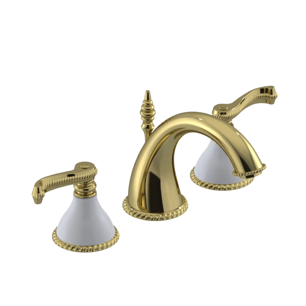 Rubinet Widespread Lav. Set. (less drain) Natural Brass