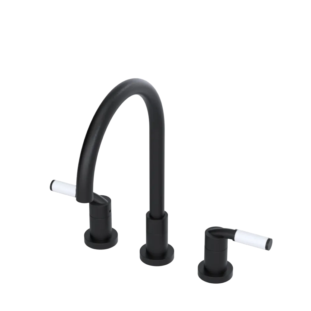 Rubinet Widespread Kitchen Set Matt Black