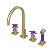 Rubinet Widespread Kitchen Set with Hand Spray Satin Brass