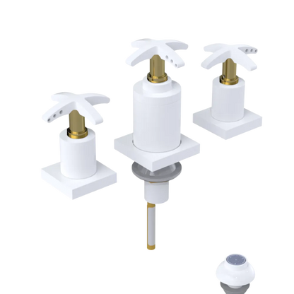 Rubinet Bidet Fitting with Spray, Diverter, and Vacuum Breaker (less drain) White