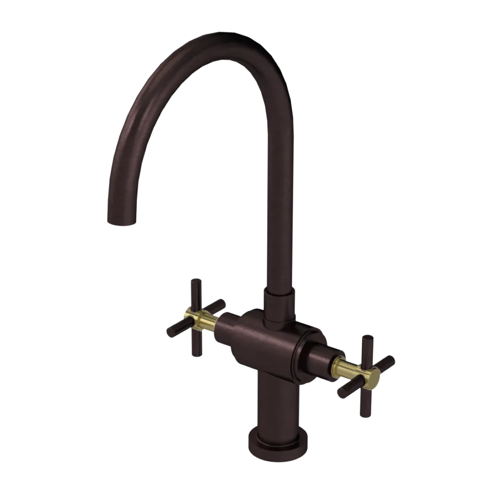 Rubinet Two Handle Single Hole Kitchen Set with LaSalle Spout Oil Rubbed Bronze