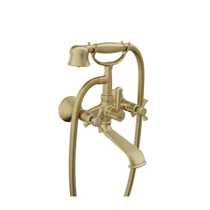 Baril Wall-mounted tub faucet with hand shower