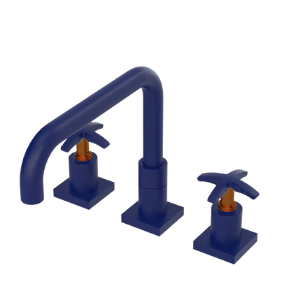 Rubinet Widespread Kitchen Set with Genesis Spout Midnight Blue