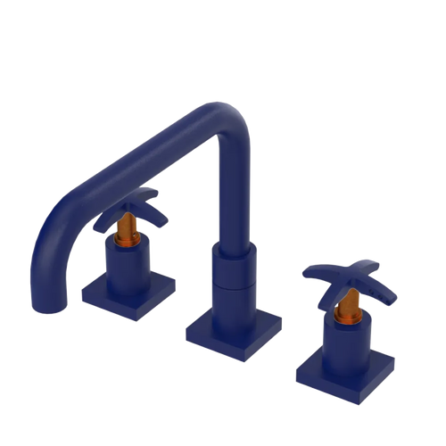 Rubinet Widespread Kitchen Set with Genesis Spout Midnight Blue