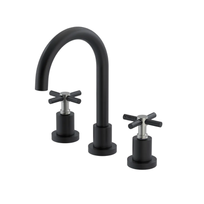 Rubinet Widespread Lav. Set. (less drain) Matt Black