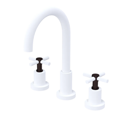 Rubinet Widespread Kitchen Set with LaSalle Spout Matt White