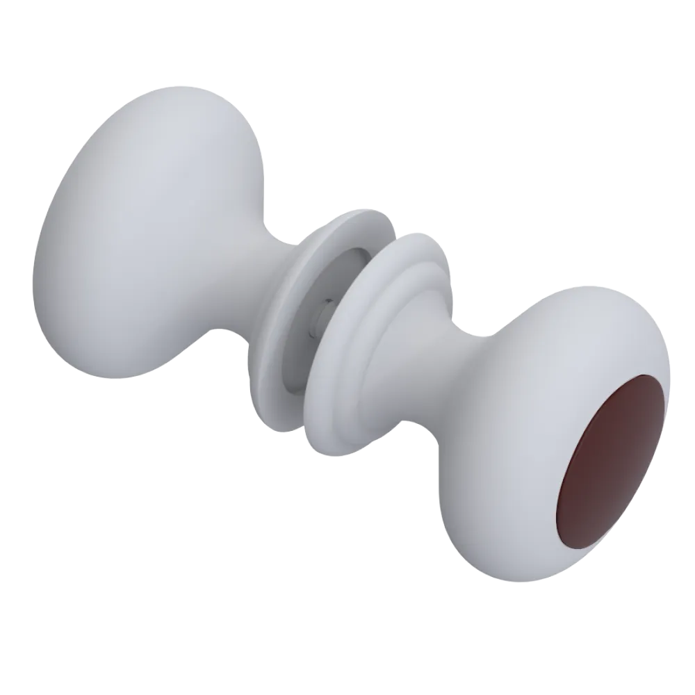 Rubinet Shower Door Knob (set) Matt White