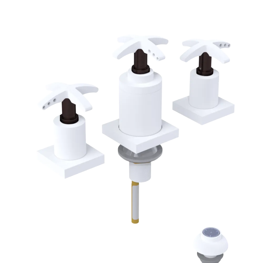 Rubinet Bidet Fitting with Spray, Diverter, and Vacuum Breaker (less drain) Matt White