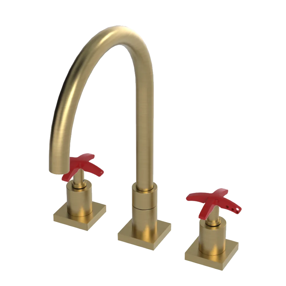 Rubinet Widespread Kitchen Set Satin Gold