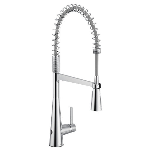 Moen Sleek MotionSense Wave One-Handle Pre-Rinse Spring Touchless Kitchen Faucet