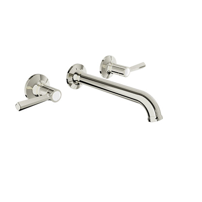 Baril Two handles wall-mounted lavatory faucet, drain not included