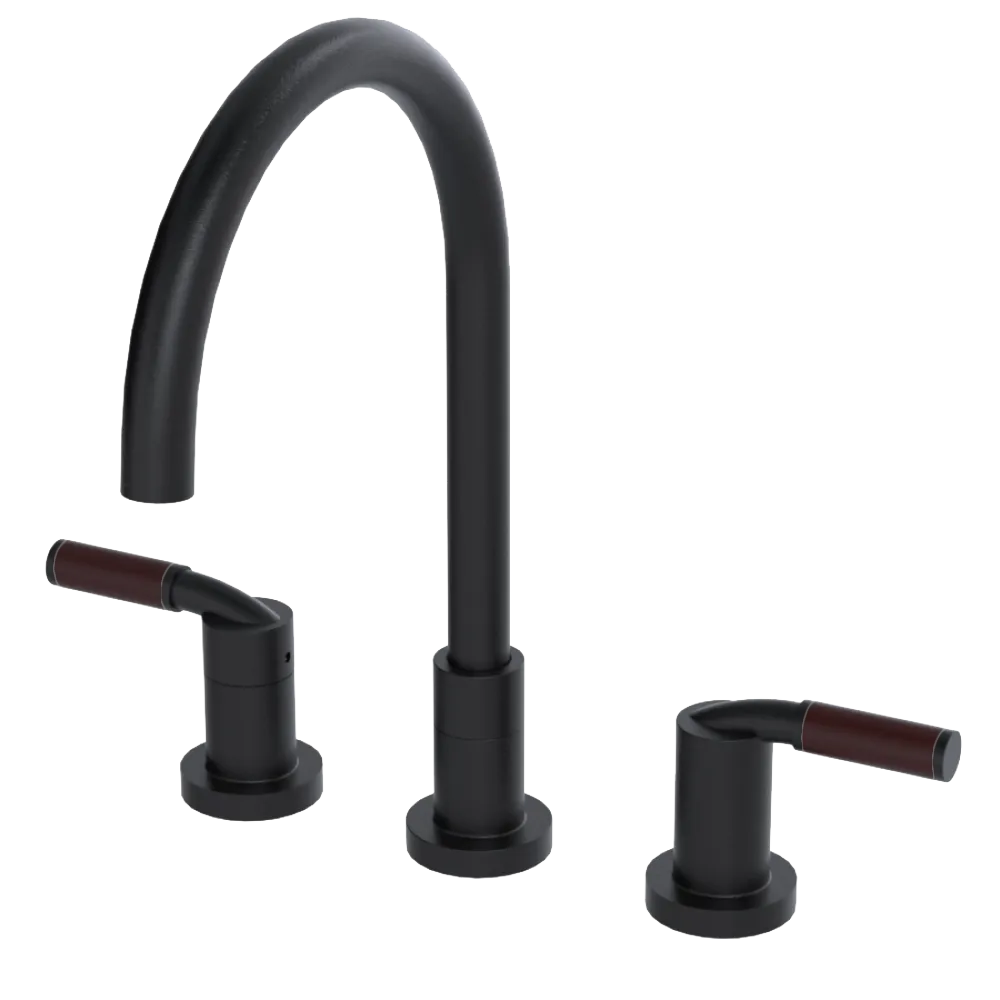 Rubinet Widespread Kitchen Set Matt Black