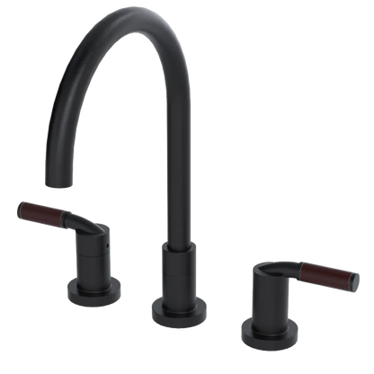 Rubinet Widespread Kitchen Set Matt Black