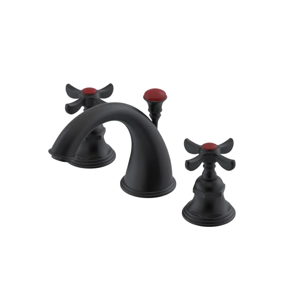 Rubinet Widespread Lav. Set. (less drain) Matt Black