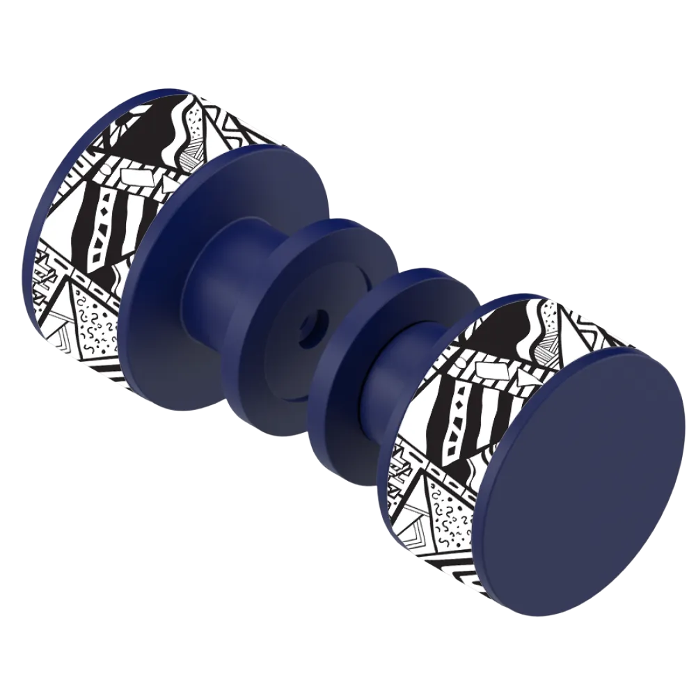 Rubinet Shower Door Knob (set) Midnight Blue