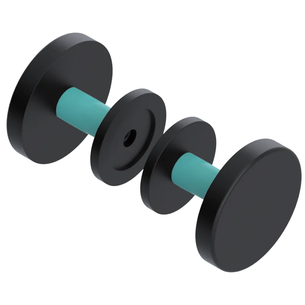 Rubinet Shower Door Knob (set) Matt Black