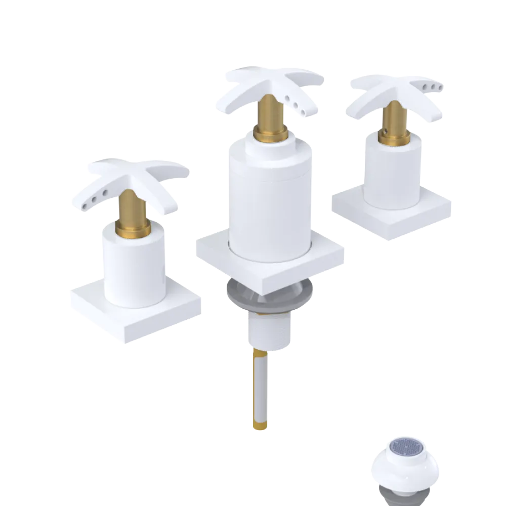 Rubinet Bidet Fitting with Spray, Diverter, and Vacuum Breaker (less drain) White