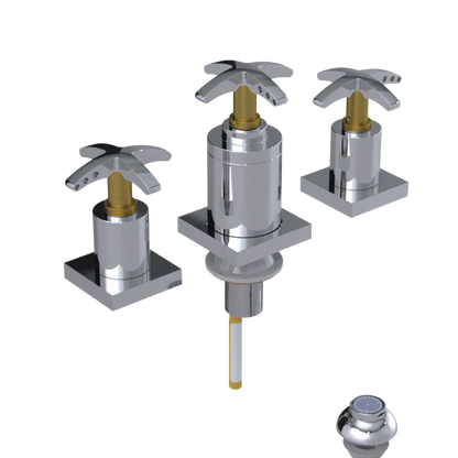 Rubinet Bidet Fitting with Spray, Diverter, and Vacuum Breaker (less drain) Chrome