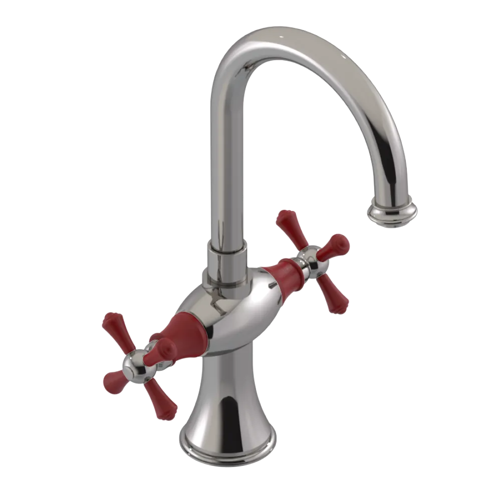 Rubinet Single Hole Dual Handle Lav. Set. (less drain) Polished Nickel