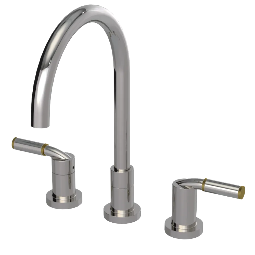 Rubinet Widespread Kitchen Set Polished Nickel