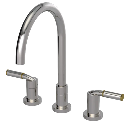 Rubinet Widespread Kitchen Set Polished Nickel