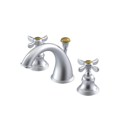 Rubinet Widespread Lav. Set. (less drain) Satin Chrome