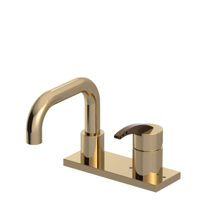 Rubinet 4" Centre Single Control Lav. Set. with Genesis spout (less drain) Gold