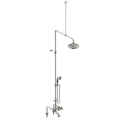 Rubinet Deck Mount Tub & Shower with Hand Held Shower Satin Nickel