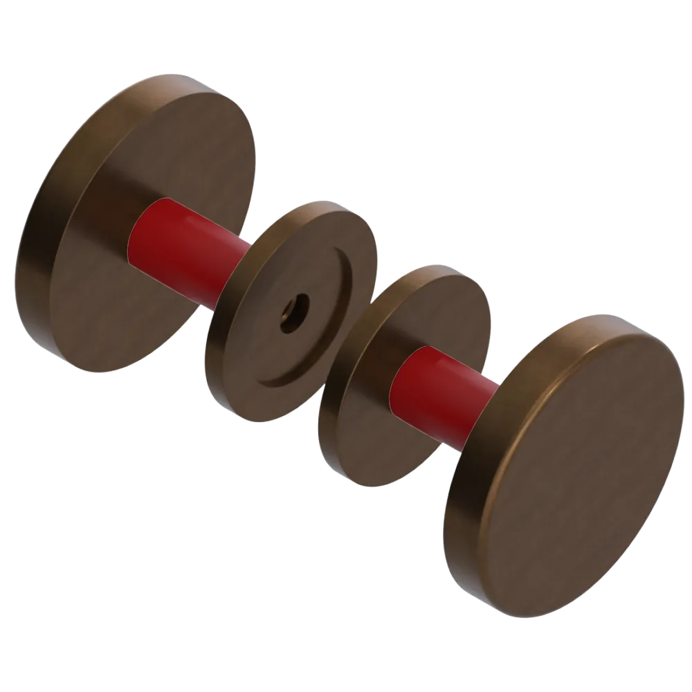 Rubinet Shower Door Knob (set) Tuscan Brass
