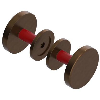 Rubinet Shower Door Knob (set) Tuscan Brass