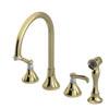 Rubinet Widespread Kitchen Set with Hand Spray Gold