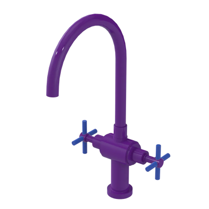 Rubinet Two Handle Single Hole Kitchen Set with LaSalle Spout Purple Haze