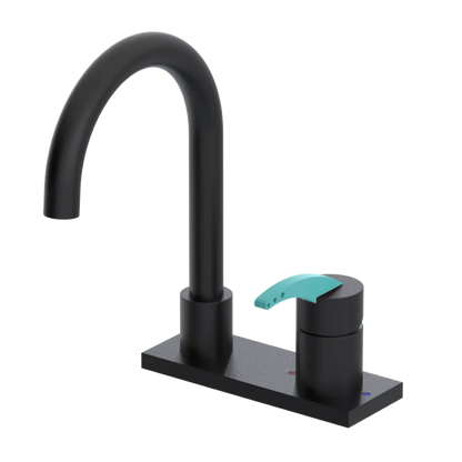 Rubinet 4" Centre Single Control Lav. Set. (less drain) Matt Black