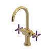 Rubinet Single Hole Dual Handle Lav. Set with LaSalle Spout (less drain) Satin Brass