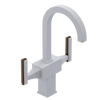 Rubinet Single Hole Dual Handle Lav. Set. (less drain) Matt White
