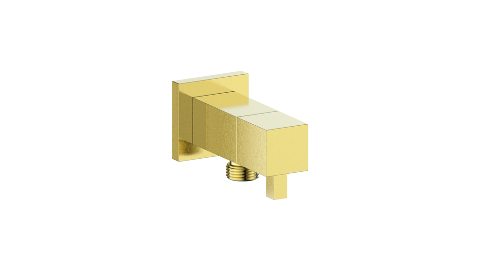 VOGT SQUARE BRASS ELBOW CONNECTOR WITH SHUT-OFF