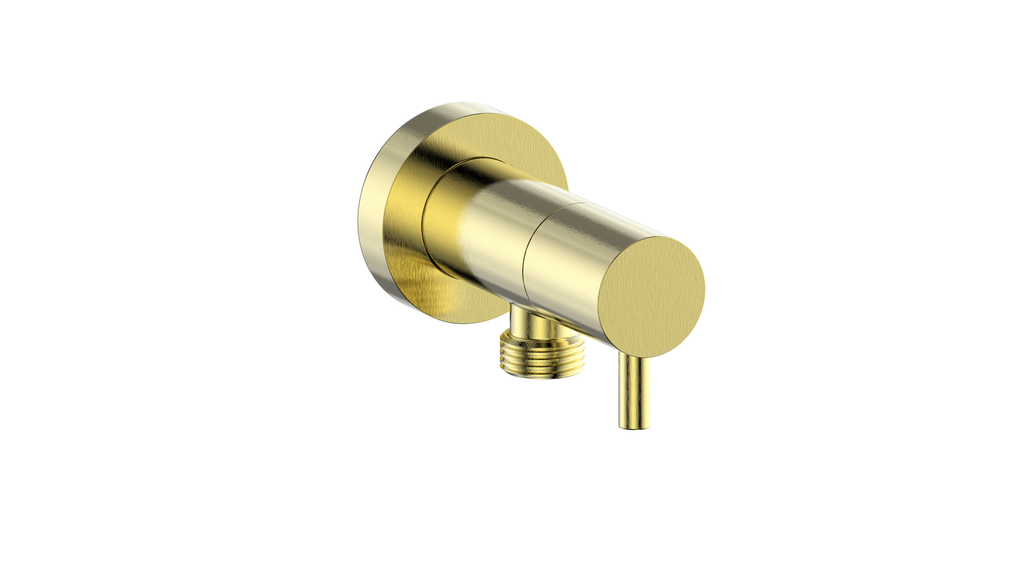 Vogt Round Brass Elbow Connector with Shut-Off CC