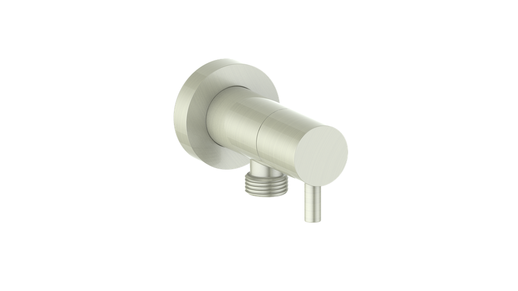 Vogt Round Brass Elbow Connector with Shut-Off CC